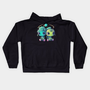 cute aliens Kids Hoodie